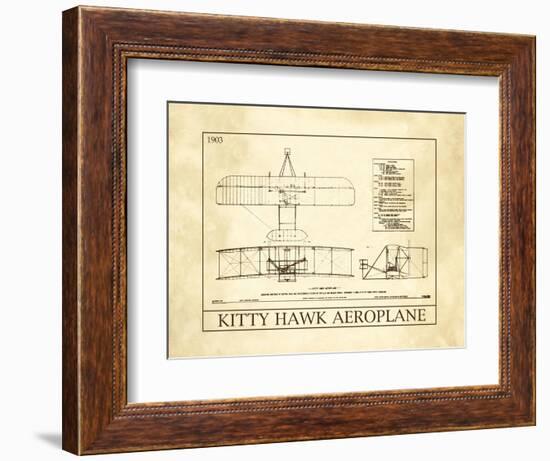 Kitty Hawk Aeroplane-null-Framed Art Print