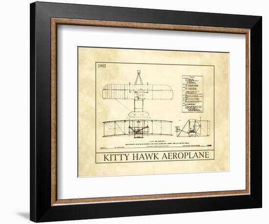 Kitty Hawk Aeroplane-null-Framed Art Print