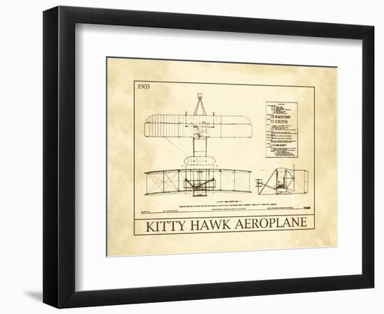 Kitty Hawk Aeroplane-null-Framed Art Print