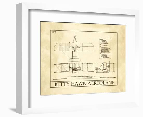 Kitty Hawk Aeroplane-null-Framed Art Print