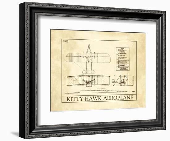 Kitty Hawk Aeroplane-null-Framed Art Print