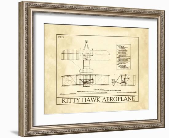 Kitty Hawk Aeroplane-null-Framed Art Print