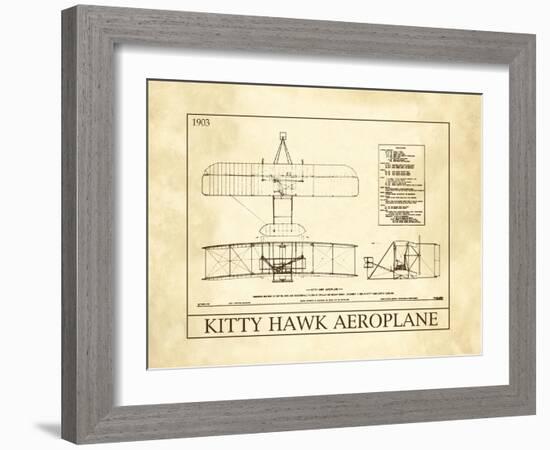 Kitty Hawk Aeroplane-null-Framed Art Print