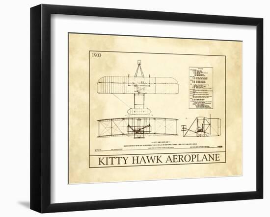 Kitty Hawk Aeroplane-null-Framed Art Print