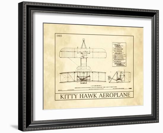 Kitty Hawk Aeroplane-null-Framed Art Print