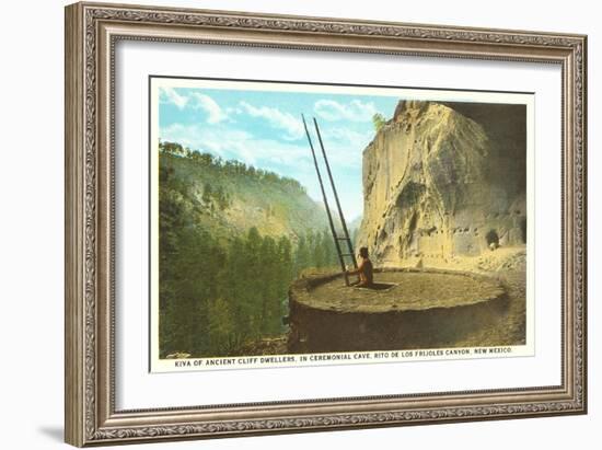 Kiva at Bandelier Park, New Mexico-null-Framed Art Print