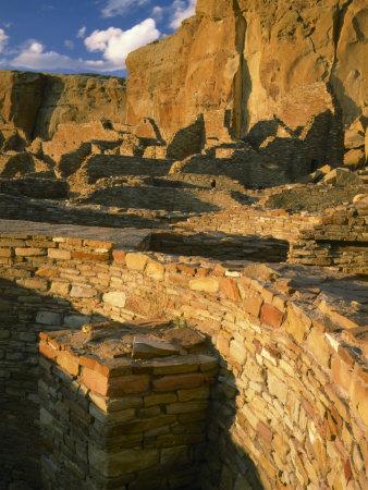 'Kiva wall, Pueblo Bonito, Chaco Canyon, Chaco Culture National 