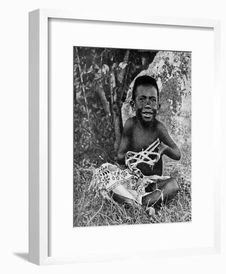 Kiwai Child, Living at the Entrance to the Fly River, New Guinea, 1922-WN Beaver-Framed Giclee Print