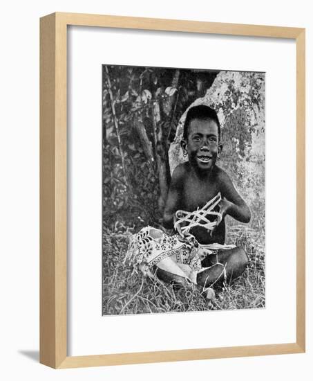 Kiwai Child, Living at the Entrance to the Fly River, New Guinea, 1922-WN Beaver-Framed Giclee Print