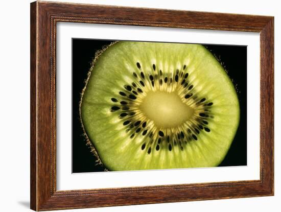 Kiwi Fruit Cross Section Showing Seeds-null-Framed Photographic Print