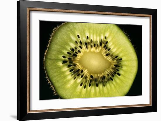 Kiwi Fruit Cross Section Showing Seeds-null-Framed Photographic Print