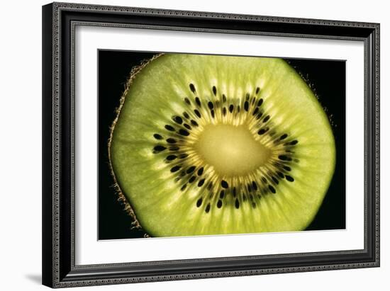 Kiwi Fruit Cross Section Showing Seeds-null-Framed Photographic Print