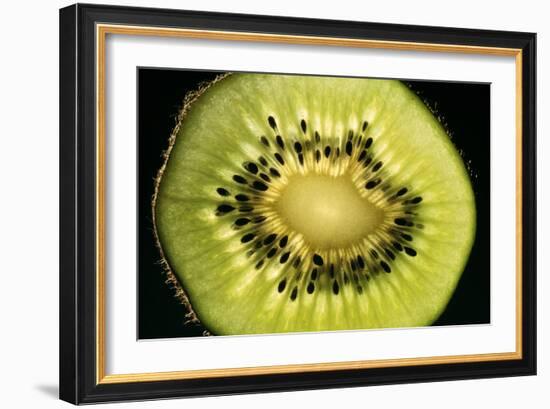 Kiwi Fruit Cross Section Showing Seeds-null-Framed Photographic Print