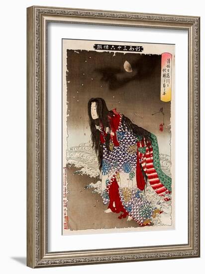 Kiyohime Change into River Snake, Thirty-Six Transformations-Yoshitoshi Tsukioka-Framed Giclee Print