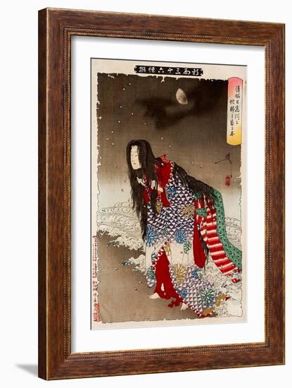 Kiyohime Change into River Snake, Thirty-Six Transformations-Yoshitoshi Tsukioka-Framed Giclee Print