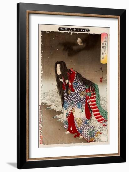 Kiyohime Change into River Snake, Thirty-Six Transformations-Yoshitoshi Tsukioka-Framed Giclee Print