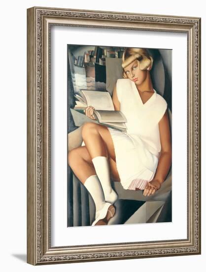 Kizette en Rose-Tamara de Lempicka-Framed Premium Giclee Print