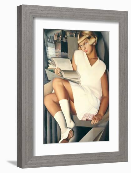 Kizette en Rose-Tamara de Lempicka-Framed Premium Giclee Print