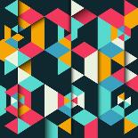 Abstract Geometric Background with a 3D Effect-kjpargeter-Art Print
