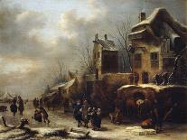 Ice Skaters, 17th Century-Klaes Molenaer-Mounted Giclee Print