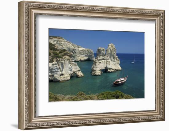 Kleftiko, Milos, Cyclades, Greece-Katja Kreder-Framed Photographic Print