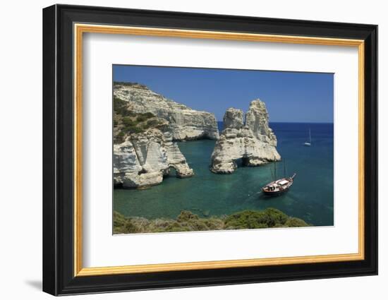 Kleftiko, Milos, Cyclades, Greece-Katja Kreder-Framed Photographic Print