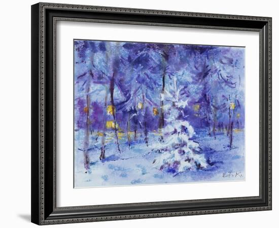 Kleine Verschneite Tanne Am Stadtrand Von Muenchen, 1999-Eva Fischer-Keller-Framed Giclee Print