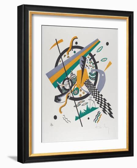 Kleine Welten IV (Small Worlds Iv), 1922 (Lithograph Printed in Green and Orange)-Wassily Kandinsky-Framed Giclee Print