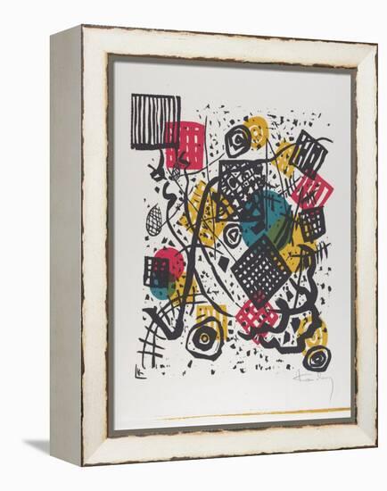 Kleine Welten V (Small Worlds V), 1922 (Woodcut Printed in Red, Blue, Yellow, and Black)-Wassily Kandinsky-Framed Premier Image Canvas