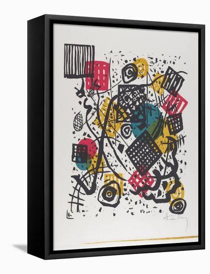 Kleine Welten V (Small Worlds V), 1922 (Woodcut Printed in Red, Blue, Yellow, and Black)-Wassily Kandinsky-Framed Premier Image Canvas