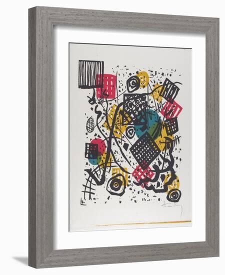 Kleine Welten V (Small Worlds V), 1922 (Woodcut Printed in Red, Blue, Yellow, and Black)-Wassily Kandinsky-Framed Giclee Print