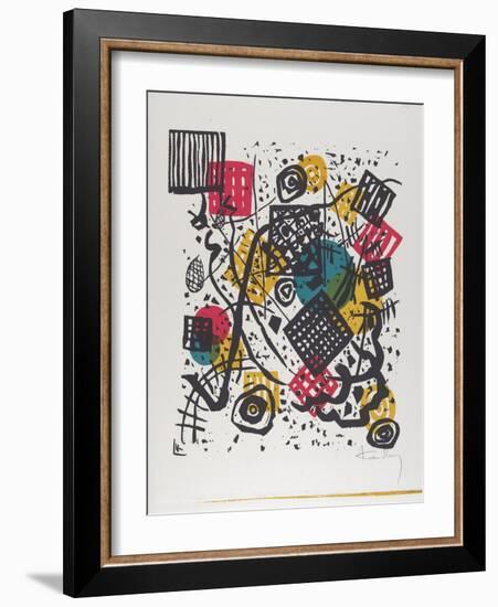 Kleine Welten V (Small Worlds V), 1922 (Woodcut Printed in Red, Blue, Yellow, and Black)-Wassily Kandinsky-Framed Giclee Print