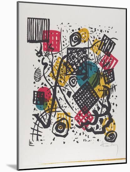 Kleine Welten V (Small Worlds V), 1922 (Woodcut Printed in Red, Blue, Yellow, and Black)-Wassily Kandinsky-Mounted Giclee Print