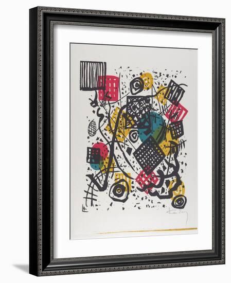 Kleine Welten V (Small Worlds V), 1922 (Woodcut Printed in Red, Blue, Yellow, and Black)-Wassily Kandinsky-Framed Giclee Print