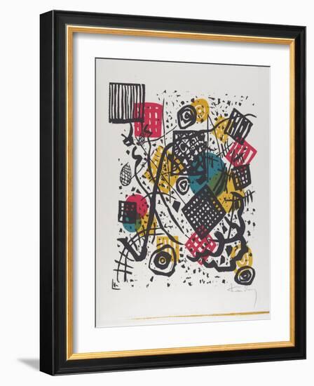 Kleine Welten V (Small Worlds V), 1922 (Woodcut Printed in Red, Blue, Yellow, and Black)-Wassily Kandinsky-Framed Giclee Print