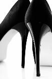 Black Women Shoes Isolated on White Background-klenova-Framed Photographic Print