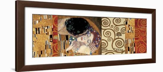 Klimt Deco (The Kiss)-Gustav Klimt-Framed Art Print