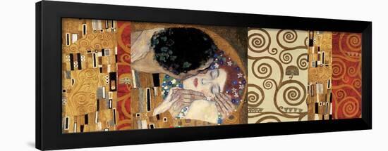 Klimt Deco (The Kiss)-Gustav Klimt-Framed Art Print