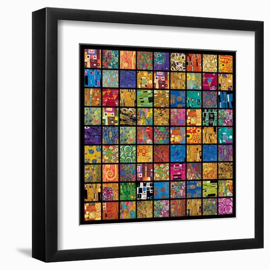 Klimt Squares-Gustav Klimt-Framed Premium Giclee Print