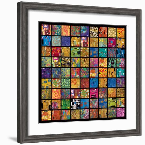 Klimt Squares-Gustav Klimt-Framed Premium Giclee Print