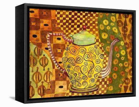 Klimt Style Teapot Art Print-Blenda Tyvoll-Framed Stretched Canvas