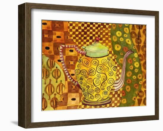 Klimt Style Teapot Art Print-Blenda Tyvoll-Framed Art Print