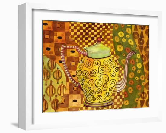 Klimt Style Teapot Art Print-Blenda Tyvoll-Framed Art Print