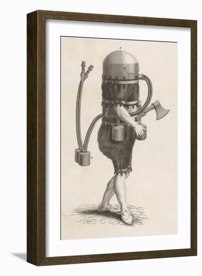 Klingert's Diving Suit and And Breathing Apparatus-null-Framed Art Print