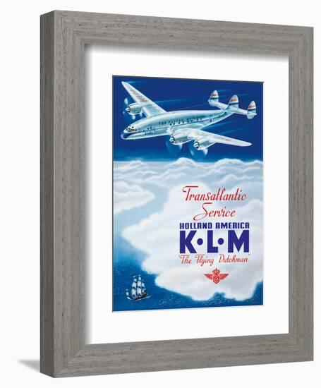 KLM Transatlantic Service - Holland America - KLM Royal Dutch Airlines-Paulus C^ Erkelens-Framed Art Print