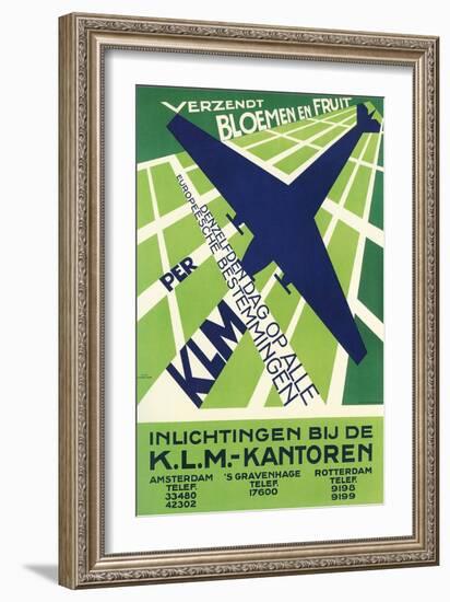 Klm Travel Poster-null-Framed Art Print