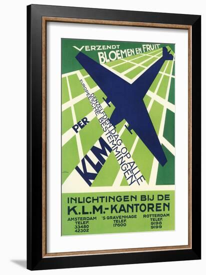 Klm Travel Poster-null-Framed Art Print