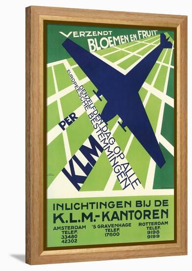 Klm Travel Poster-null-Framed Stretched Canvas