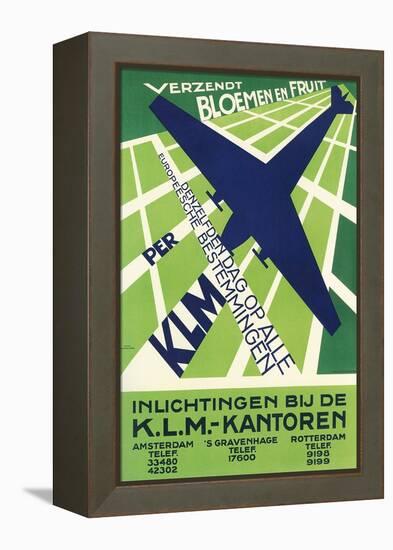 Klm Travel Poster-null-Framed Stretched Canvas