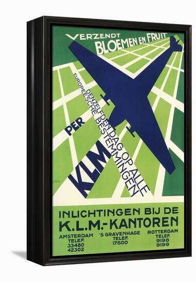 Klm Travel Poster-null-Framed Stretched Canvas